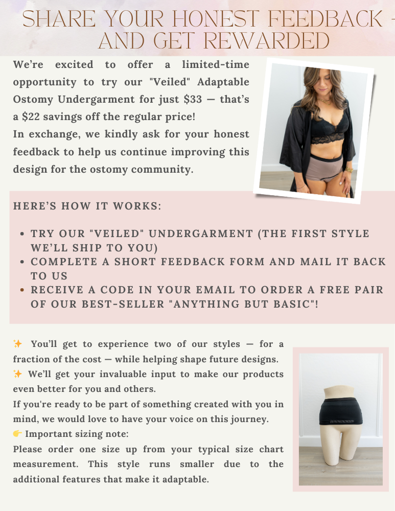 Veiled Womens Ostomy Underwear and Ostomy Band, Wicking